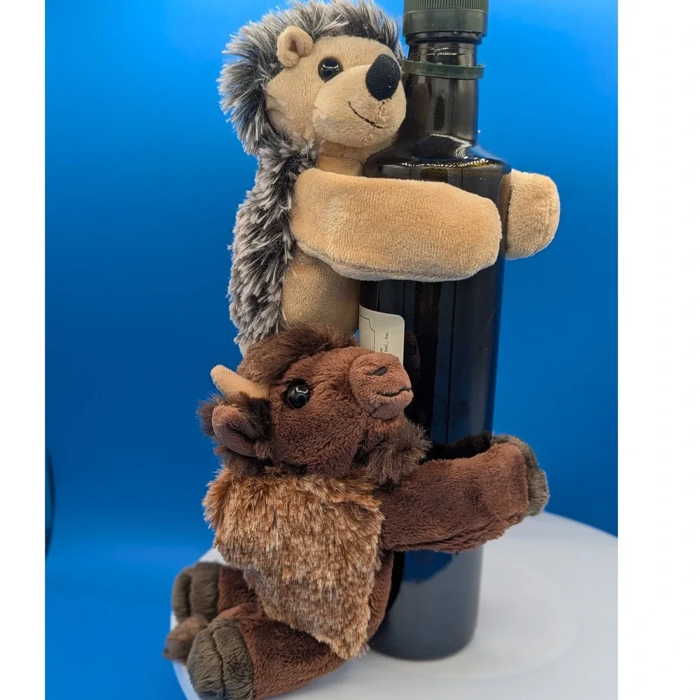 Wild Republic Book Buddies Bison & Hedgehog Plush Set 2pc Huggers Stuffed Animal